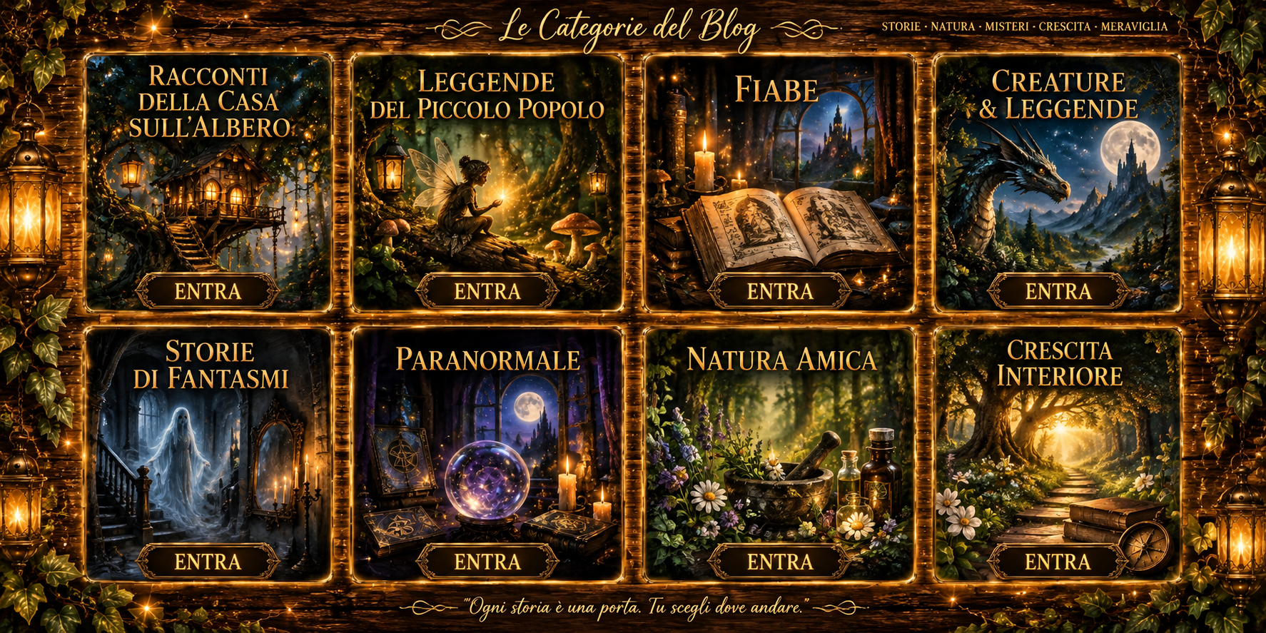 Le categorie principali del Blog della Casa sull'Albero