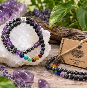 💜 AMETISTA · BRACCIALE MAGNETICO CON PIETRE NATURALI